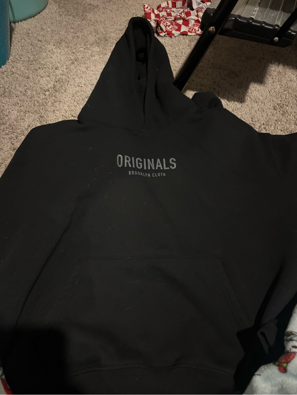 Brooklyn Cloth Black Crewneck Hoodie with 'Originals' Chest Logo